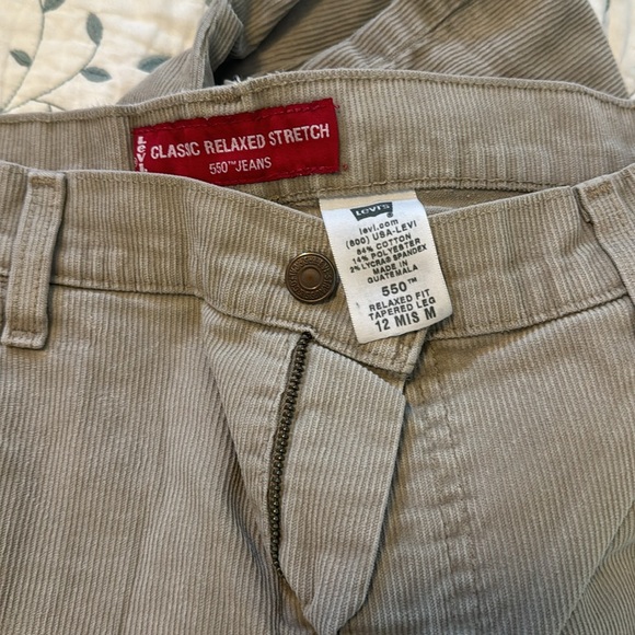 levi’s classic relaxed stretch 550 jeans 12 relaxed fit tapered leg corduroy - Picture 2 of 2